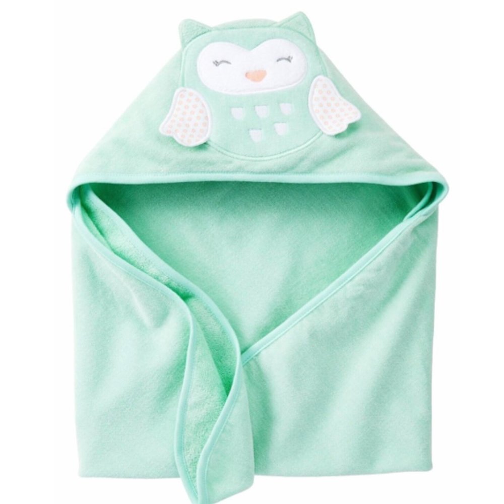 Baby Soft Carter's Baby Hooded Towel OWL For Infant Girls Boys 100% Cott… - Picture 4 of 4